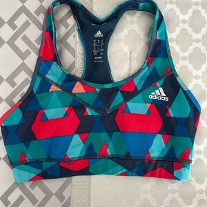 Adidas Red and Blue Sports Bra Racerback